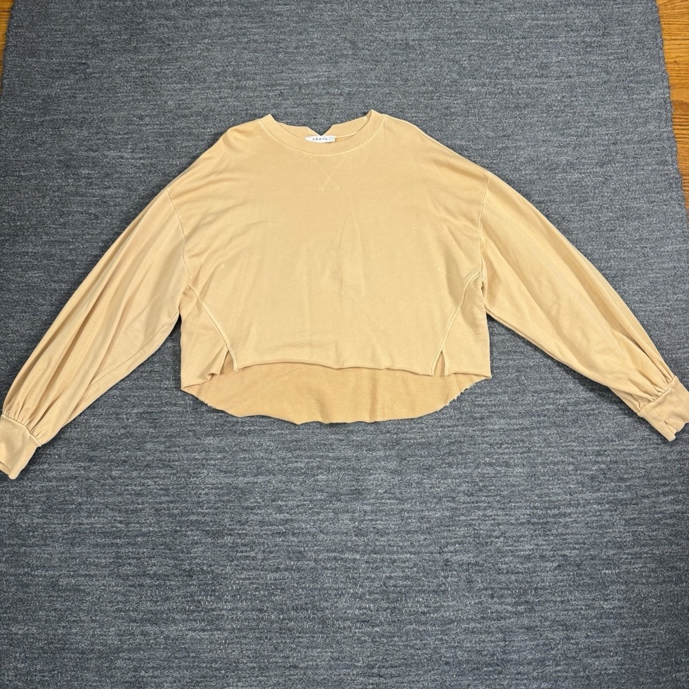 Frame Easy Shirttail Sweatshirt Women Large Pesca Cropped Slouchy Boxy Oversized